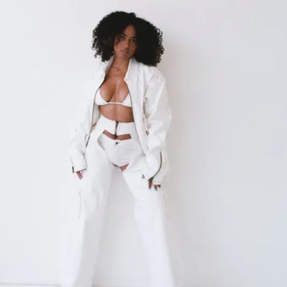 Nwt Laina Rauma Off-White Workman Utility Jacket new tags sz Med Jean Machine - Picture 7 of 16